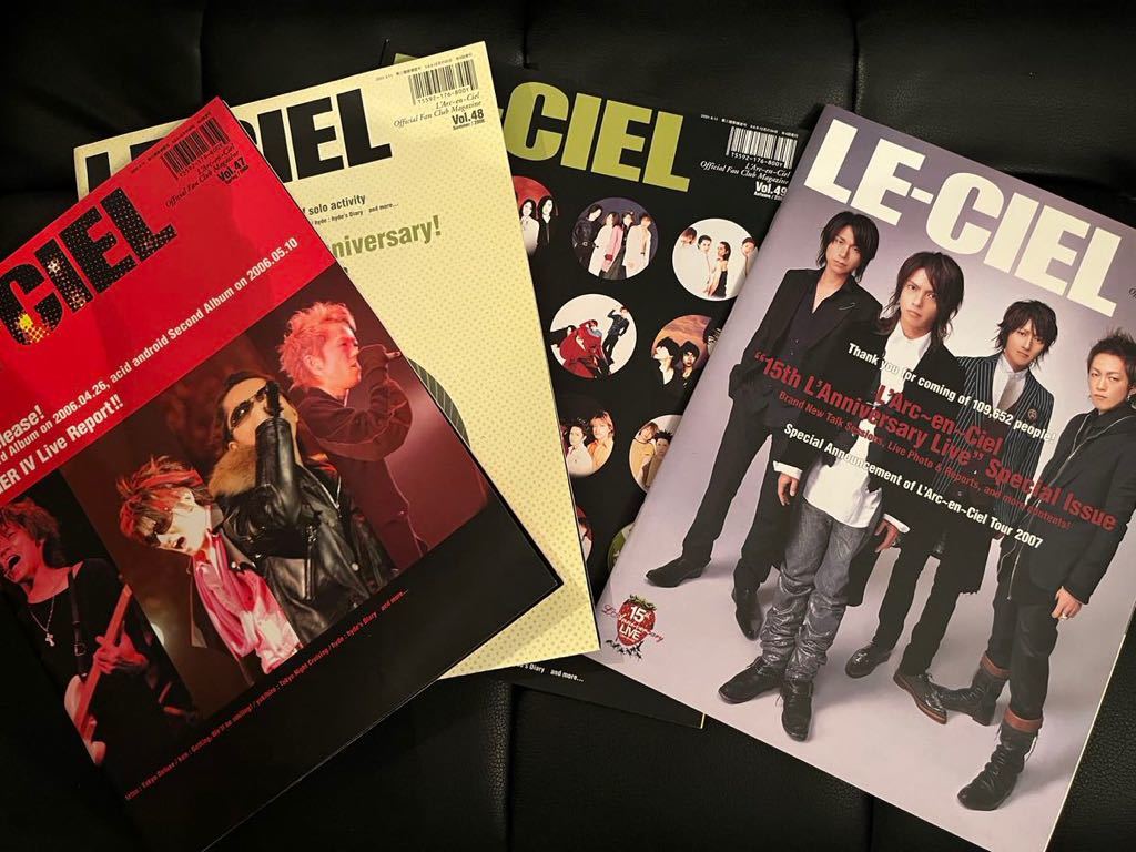 L'Arc~en~Ciel ファンクラブ会報誌 FC LE-CIEL Vol.47、48、49、50セット 15thL'Anniversary ラルクアンシエル HYDE