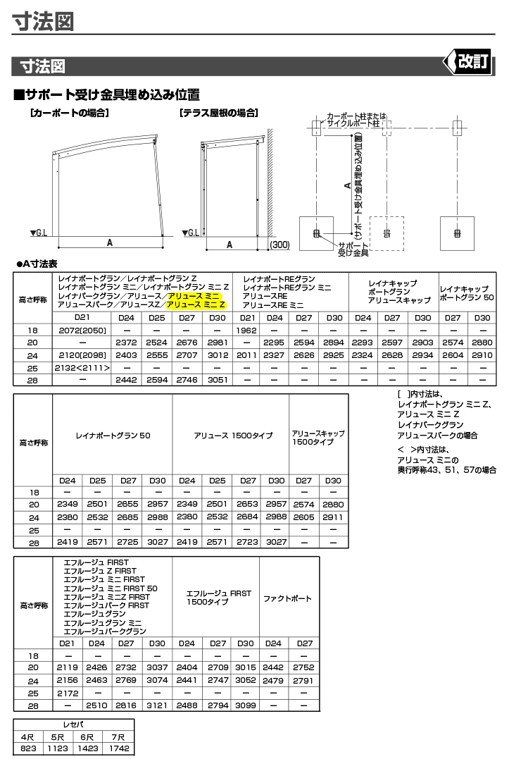 カーポート サポート柱 カーポート 補助柱 着脱式 着脱 1本入 標準・ハイルーフ兼用 YKK アリュースミニ用 台風 対策 雪 風 HCS-RS1-XB_画像4