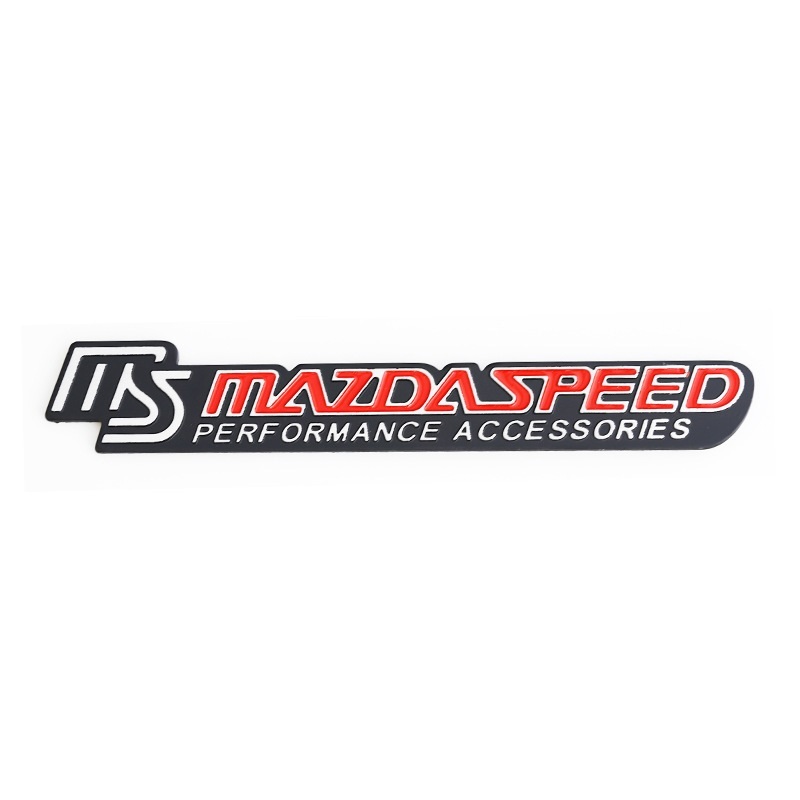 【送料込】MAZDASPEED 3Dエンブレム(両面テープ) レッド 金属製 マツダスピード の画像1