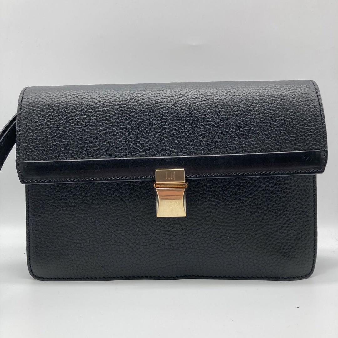 定価8万/極美品○ Dunhill ダンヒル コンノート 最高レザー クラッチ
