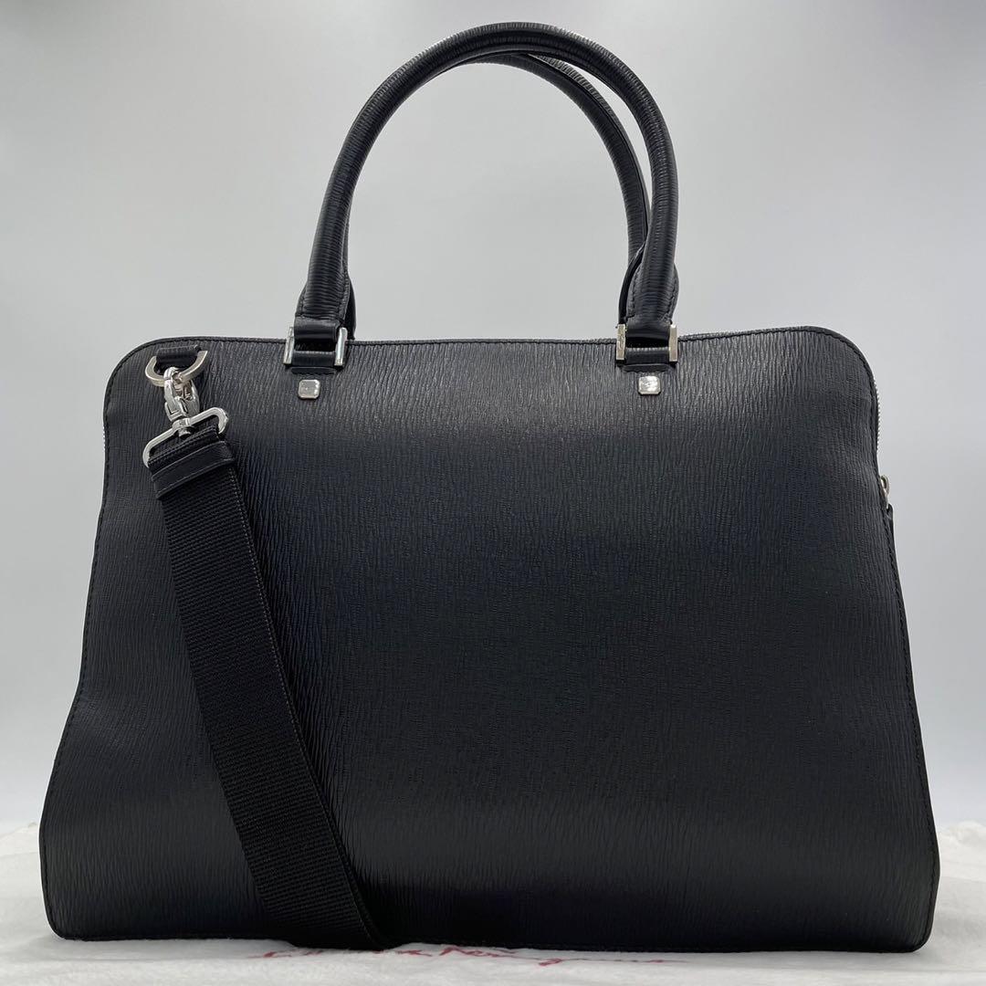 現行/極美品○ Salvatore Ferragamo フェラガモ 2way 型押しレザー