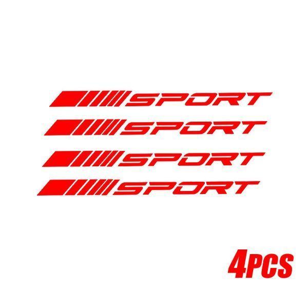 ◆SPORT◆スポーツ☆ ステッカー赤シール デカール4枚◆トヨタ 日産 スバル スズキ ダイハツ マツダ 三菱 ホンダＶＷに/定形発送 OK_画像1