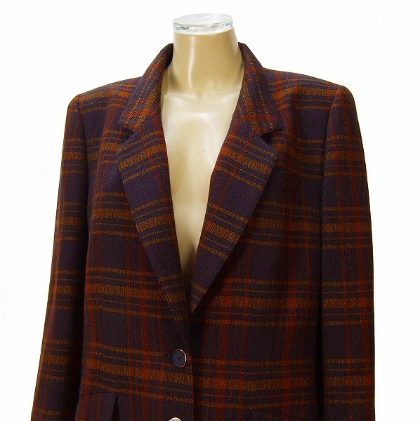 JK)新品同様*レリアン Leilian★フランス製WURMSER社×ウール生地★暖彩ツイードジャケット★大きいサイズ★17+(ゆったり17号 46 4L相当_画像3