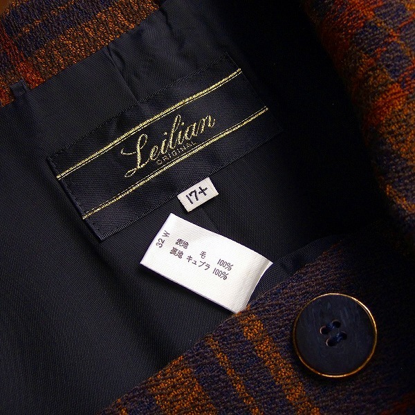 JK)新品同様*レリアン Leilian★フランス製WURMSER社×ウール生地★暖彩ツイードジャケット★大きいサイズ★17+(ゆったり17号 46 4L相当_画像6