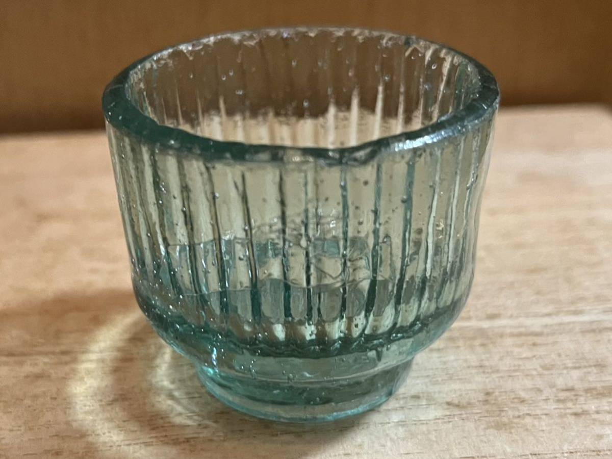アンティーク 明治～昭和初期 新案盃 ガラス 5客 酒器 吹き型ガラスの画像4