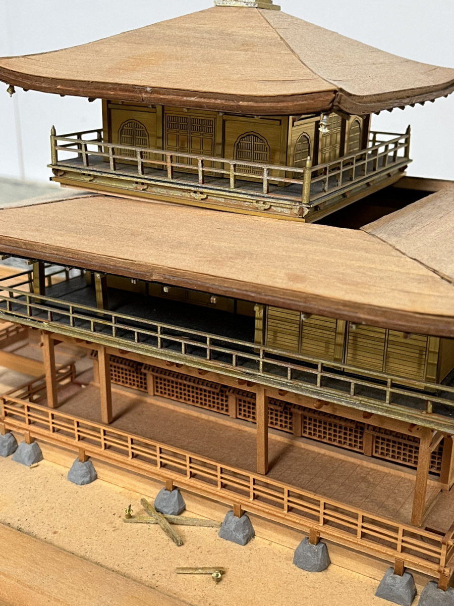 金閣寺 鹿苑寺 1/75スケール 木製 模型 引き取り限定_画像3