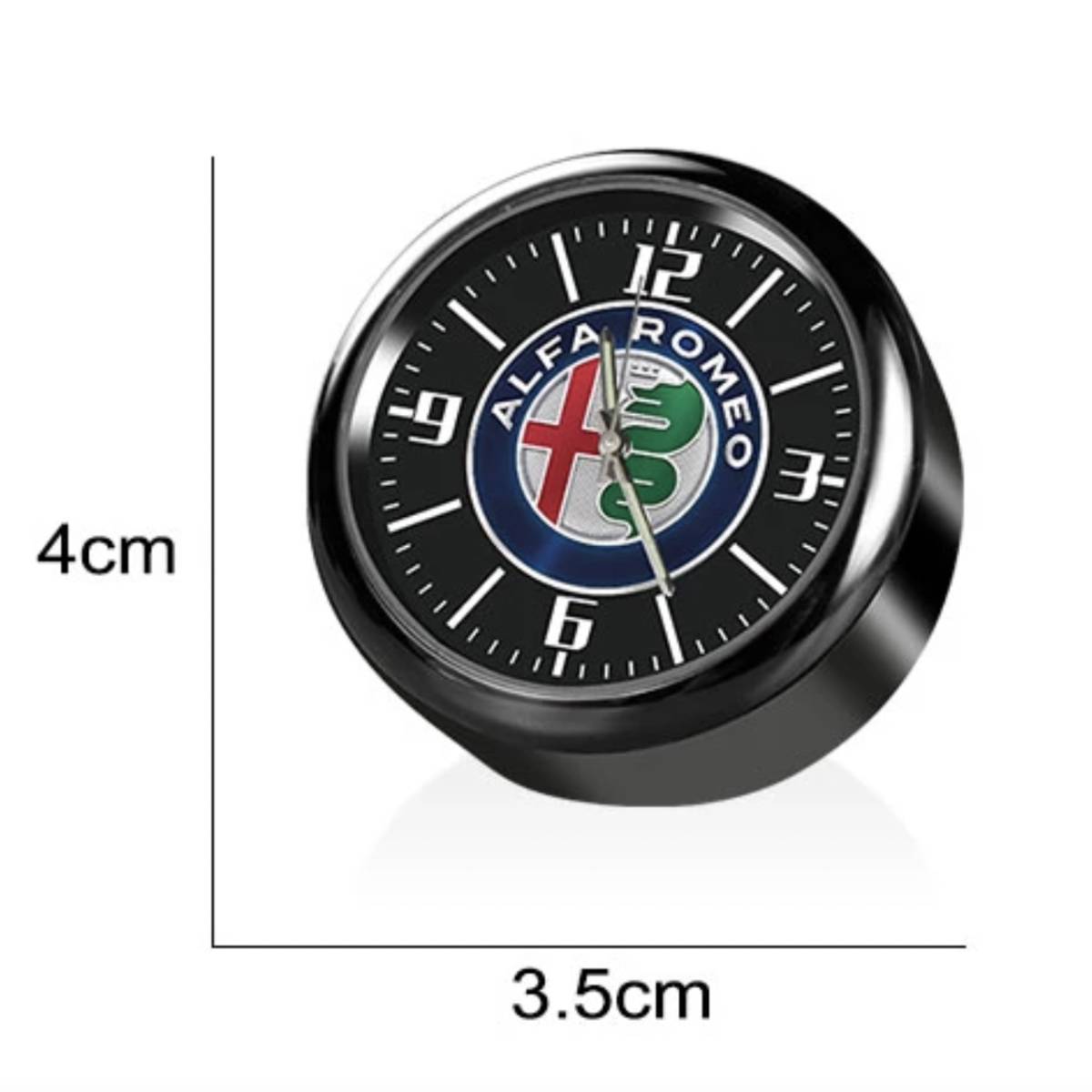  in car clock Alpha Romeo Alfa Romeo clip attaching analogue 4cm black black luminescence * compact car accessory easy installation new goods free shipping 