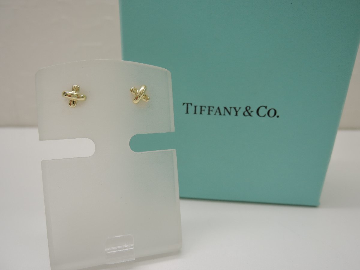 訳あり】 K18 クロスステッチ Tiffany&Co. ティファニー YG BRJ