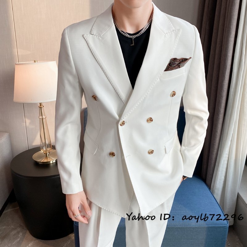 日本最級 ビジネススーツ 新品□スーツセット メンズ XL 白 結婚式