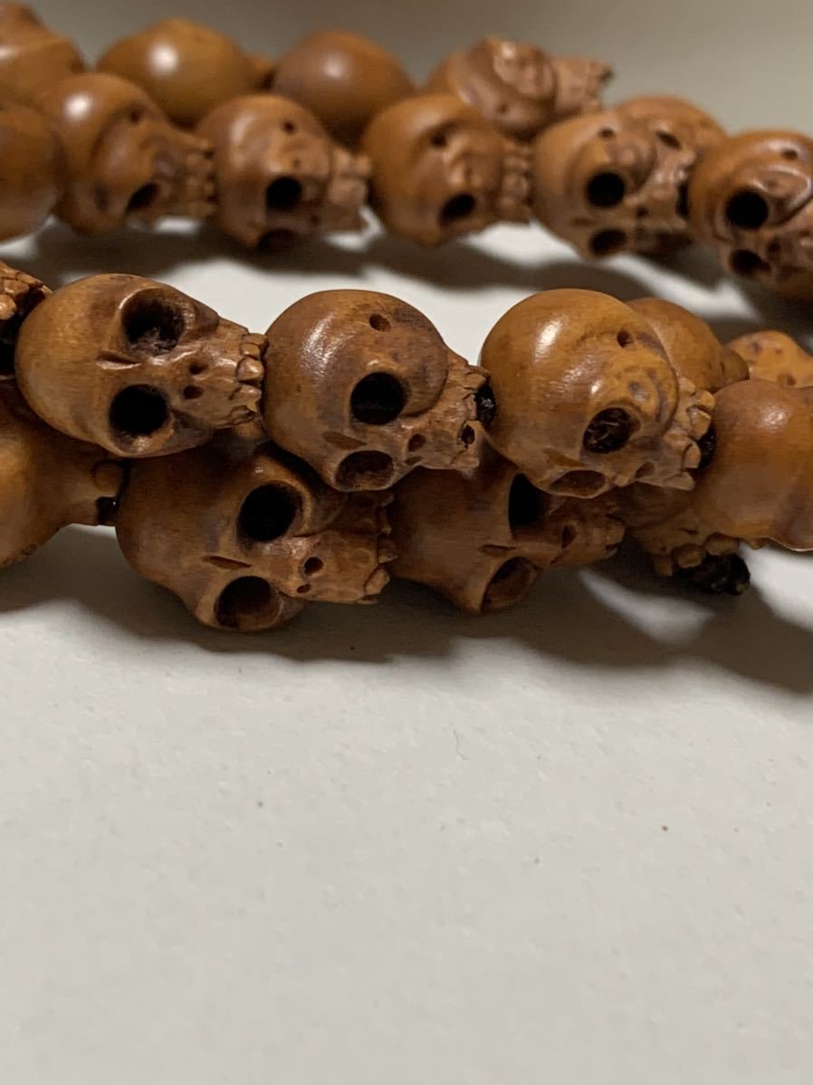  Buxus microphylla beads .. bracele ... skull head cover .skull Skull netsuke netsuke.. thing . thing skeleton ..... large size 
