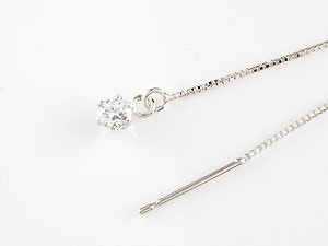  earrings platinum diamond parts earrings for earrings for one-side ear for one bead diamond 0.10ct platinum 900 lady's 