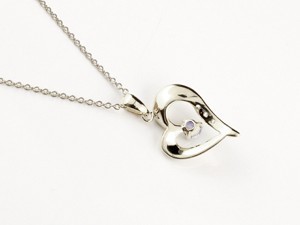  platinum necklace is possible to choose natural stone top diamond Open Heart pendant pt900 lady's chain popular diamond 