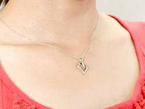  platinum necklace is possible to choose natural stone top diamond Open Heart pendant pt900 lady's chain popular diamond 