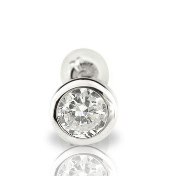 ピアス プラチナ 鑑定書付 ダイヤモンド SIクラス 片耳ピアス 一粒 大粒 ダイヤ 0.30ct ソリティア プラチナピアス_画像1