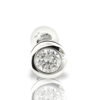 当店の記念日 ダイヤモンド 18k ホワイトゴールドk18 一粒 ピアス