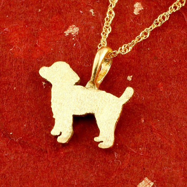 高い品質 純金 ネックレス 犬モチーフ イヌ いぬ 40cm k24 チェーン