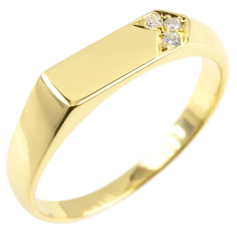 新しいコレクション 10金 イエローゴールドk10 指輪 ダイヤモンド 印台