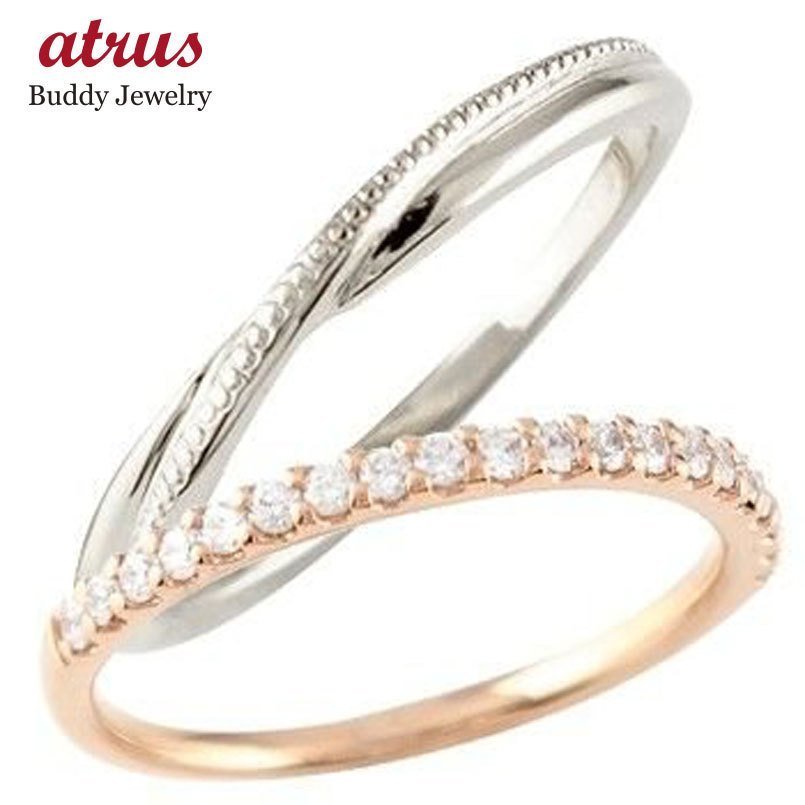 低価格の 結婚指輪 ペアリング ペア マリッジリング ハーフエタニティ ダイヤモンド ピンクゴールドk10 ホワイトゴールド 華奢 ゴールド