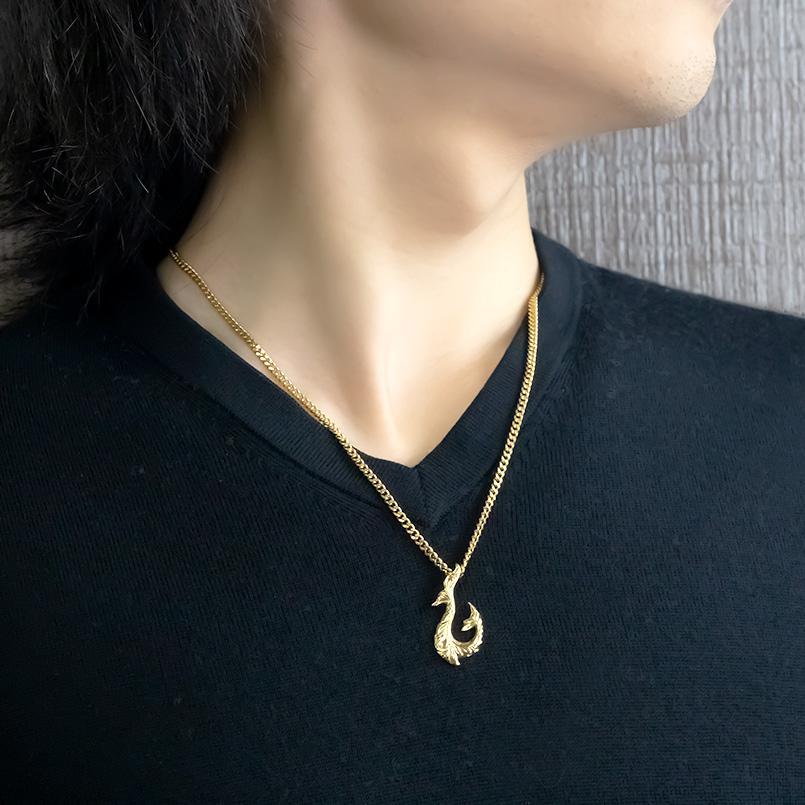 印象のデザイン ハワイアンジュエリー メンズ トップ 18金ネックレス