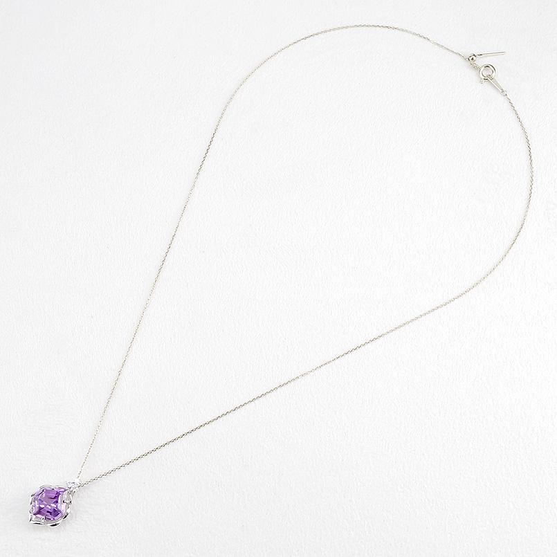  Gold necklace top amethyst large grain diamond white gold k10 pendant chain adult erejas