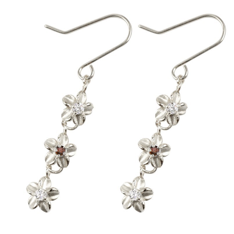 【限定特価】 ハワイアン プラチナ ピアス ピアス 1月誕生石 フラワー 花 ロングピアス フックピアス プルメリア ダイヤモンド ガーネット ペア プラチナ台 【限定特価】 ハワイアン プラチナ ピアス ピアス 1月誕生石 フラワー 花 ロングピアス フックピアス プルメリア ダイヤモンド ガーネット ペア プラチナ台
