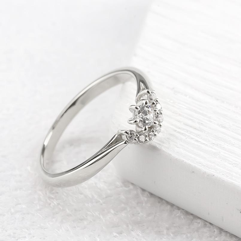 プラチナ リング ダイヤモンド レディース 指輪 pt900 婚約指輪 安い ピンキーリング ダイヤ ハーフヘイロー 女性 人気 プラスミミ_画像7