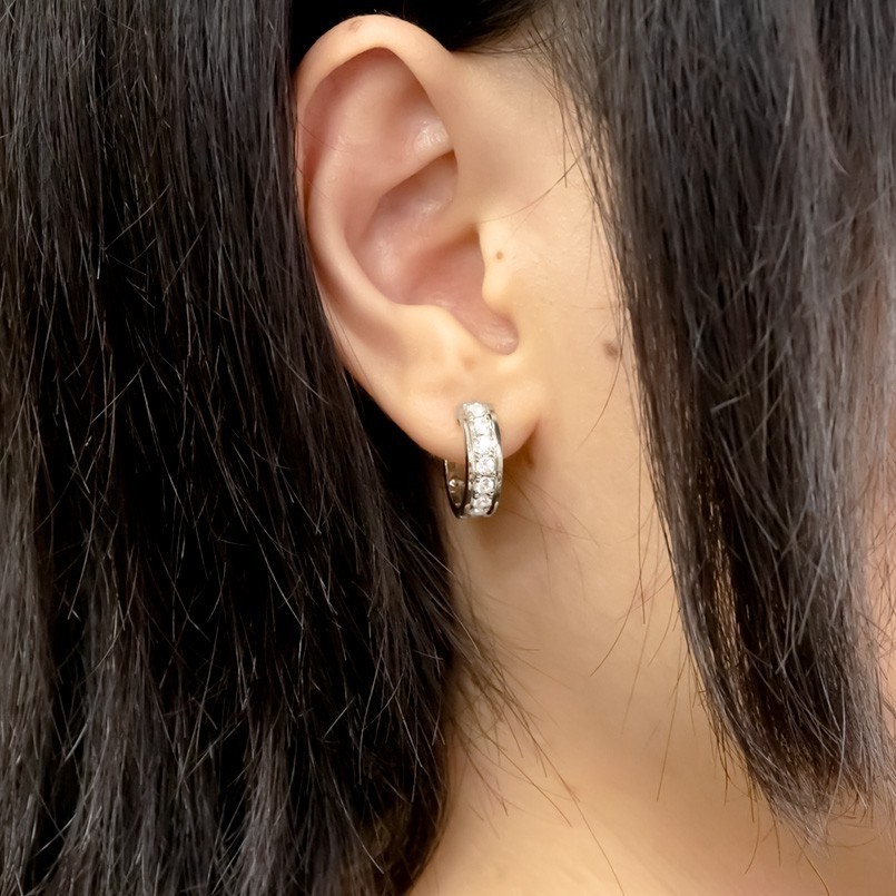 プラチナ フープピアス 片耳 キュービックジルコニア 中折れ式 メンズ pt900 シンプル リング ステンレスバネ入り 男性 人気_画像6
