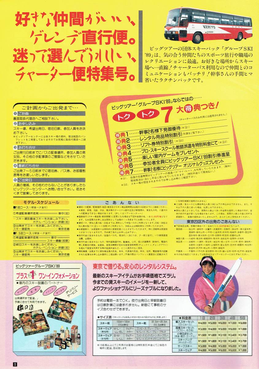 '89 ビッグツアー グループSKI?パンフレット