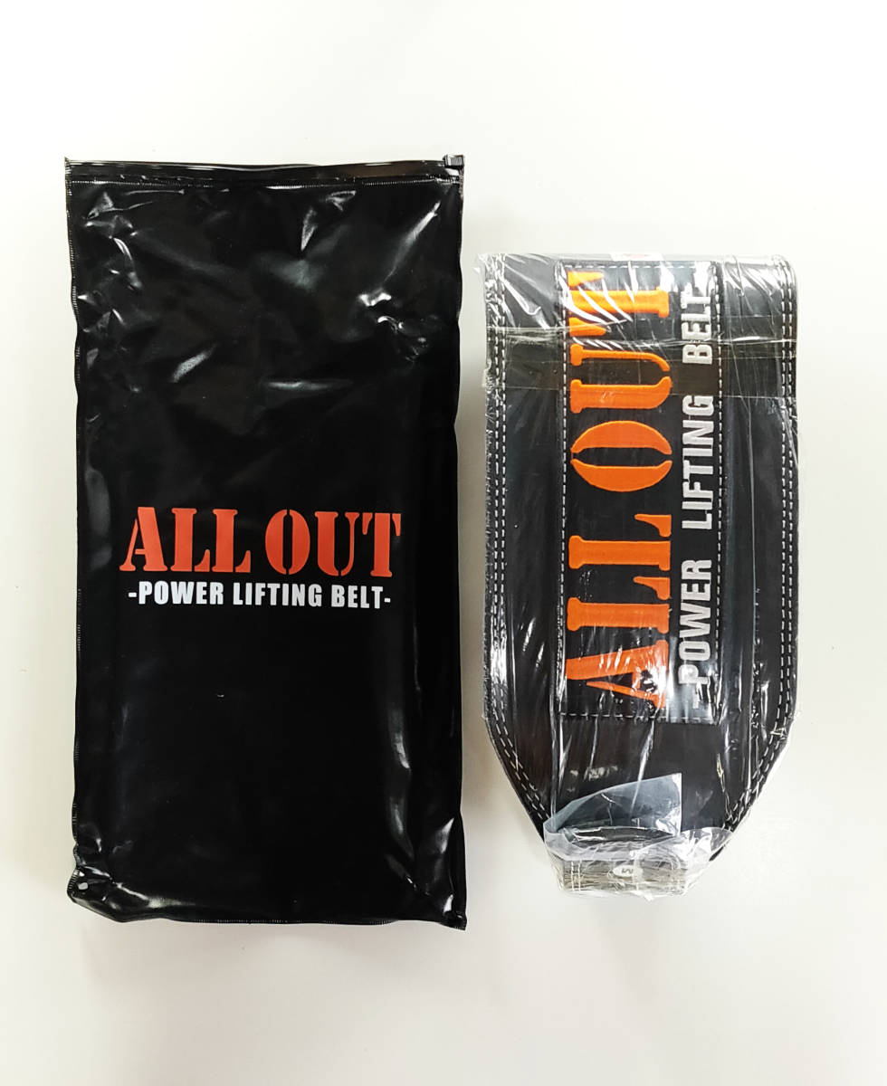 【新品】ALL OUT オールアウト リフティングベルト Mサイズ ワイドタイプ ブラック パワーウエイト 重量挙げ バーベル 筋トレ トレーニング_画像2