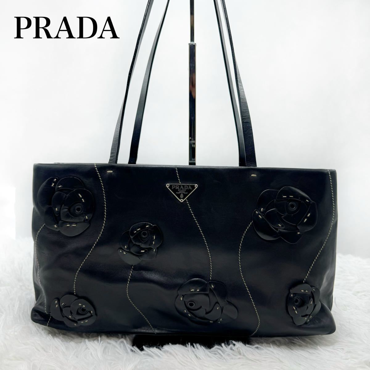 海外 正規品】 美品!PRADA プラダ レザートートバッグ ハンドバッグ