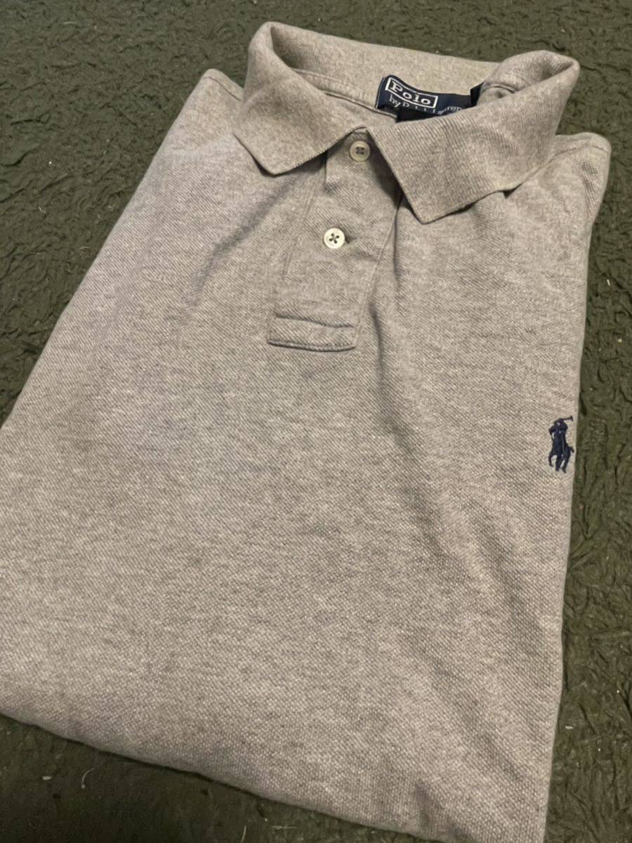 ポロラルフローレン　ポロシャツ　古着　XL グレー系　良品　POLO RALPH LAUREN ポロラルフローレン ポロシャツ ポニー 刺繍　半袖