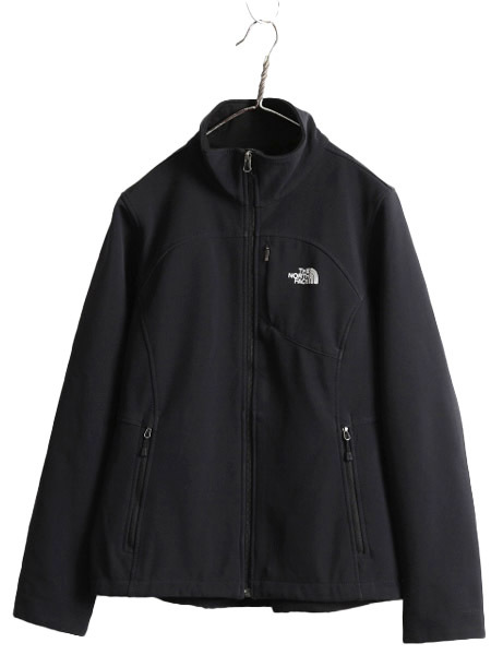ノースフェイス フルジップ ソフトシェル ジャケット レディース L / 古着 The North Face アウトドア ブルゾン ストレッチ 裏 フリース 黒