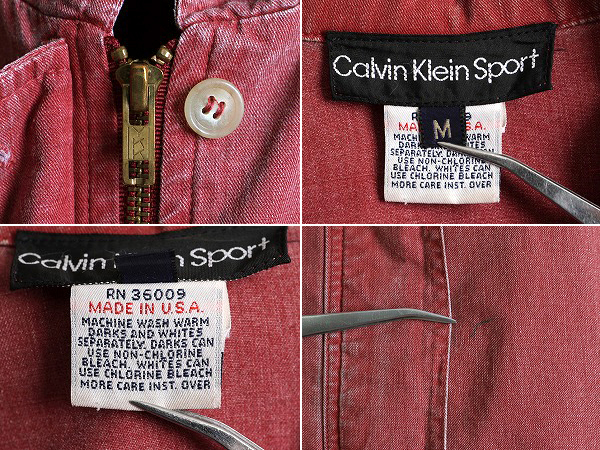 80s USA made Calvin Klein cotton jacket men's M 80 period Vintage CALVIN KLEIN SPORT drizzler jacket dolizla- blouson 