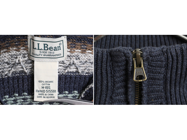 期間限定30%OFF! エルエルビーン フェアアイル ハイネック コットン ニット 男性用