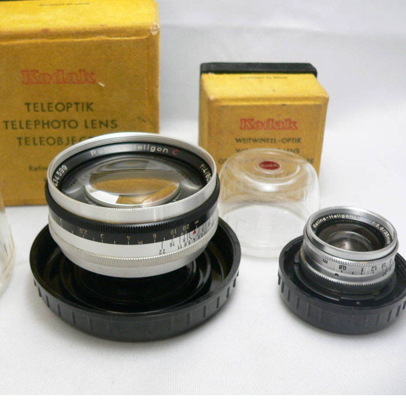 Kodak コダック レチナIIc/IIIc用交換レンズ ヘリゴンC 35mmF5,6 80mmF4 2本セット 管理J924-10_画像1