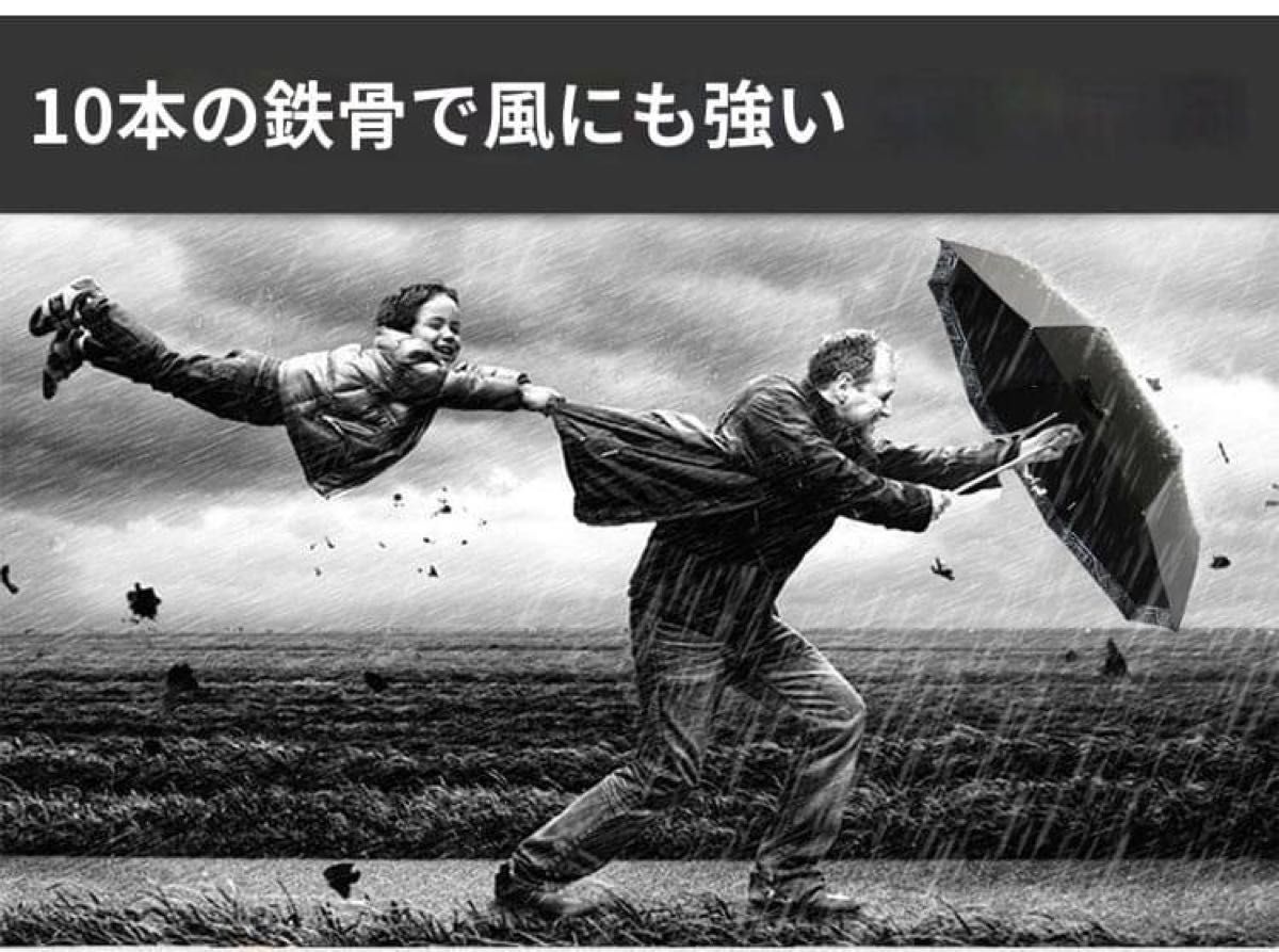 ネイビー　10本骨　耐風 ラージ　おしゃれ　クラシックチェック辺　折り畳み傘