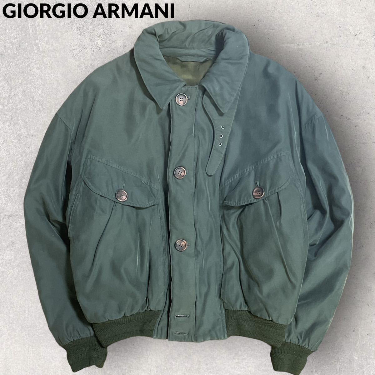 GIORGIO ARMANI アルマーニ イタリア製 アーカイブ ボンバージャケット ジップブルゾン サイズ46