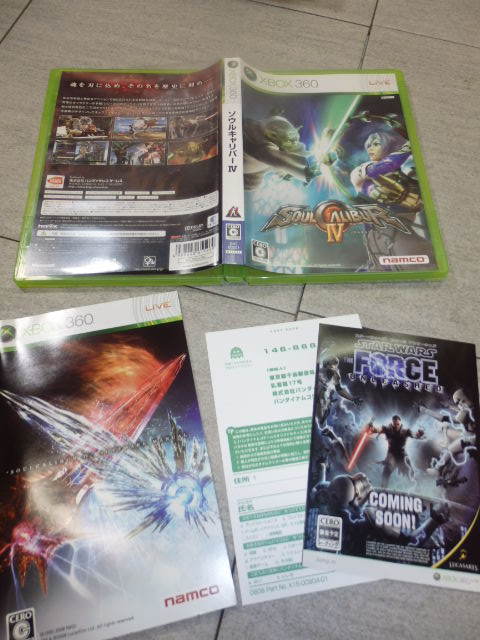 ソウルキャリバーⅣ バンダイナムコゲームス　XBOX360ソフト　Microsoft SOUL CALIBUR Ⅳ ハガキ付き チラシ G101/1289_画像1