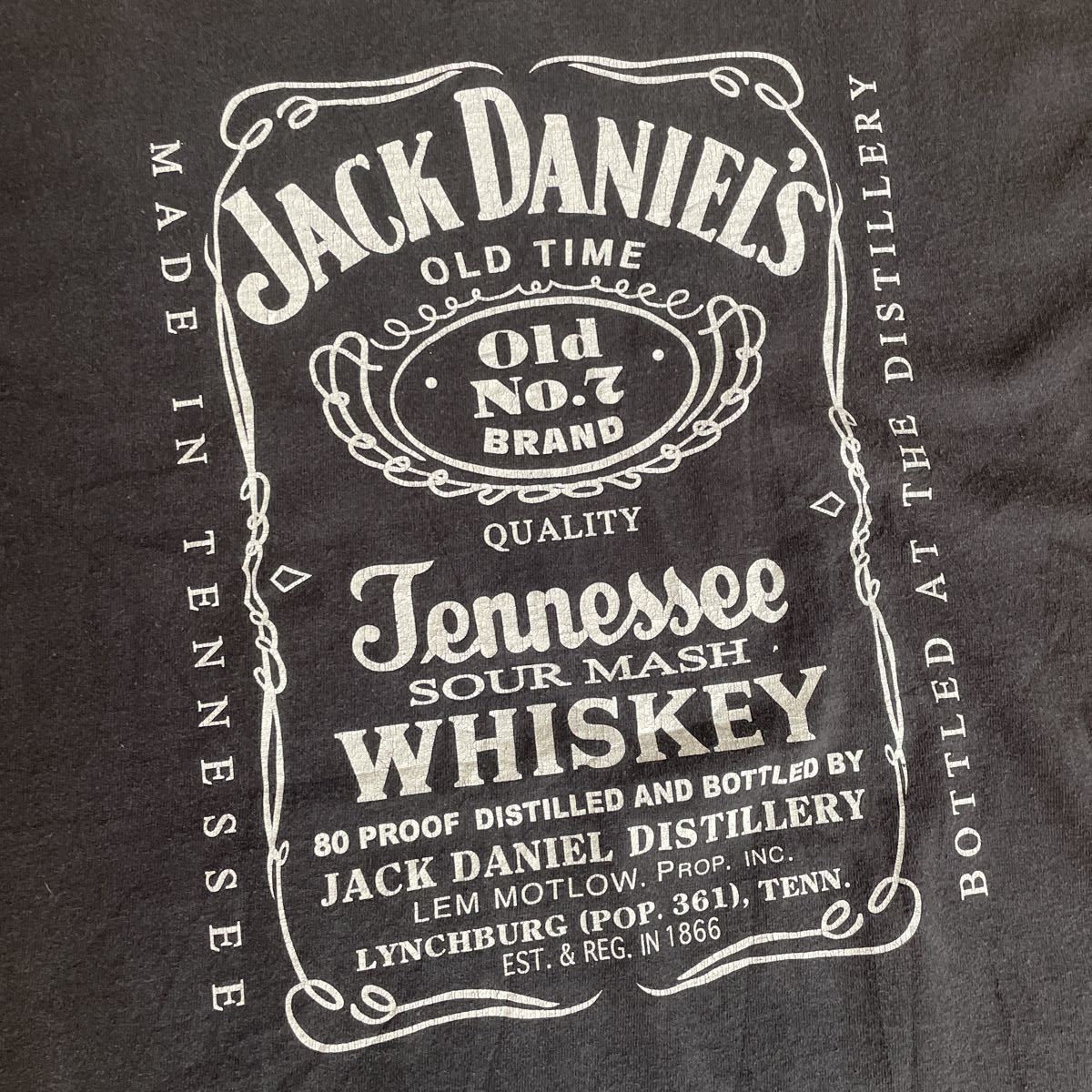 00s JACK DANIEL'S ジャックダニエル WHISKEY ウイスキー お酒 企業T プリントTシャツ tee サイズL 古着_画像2