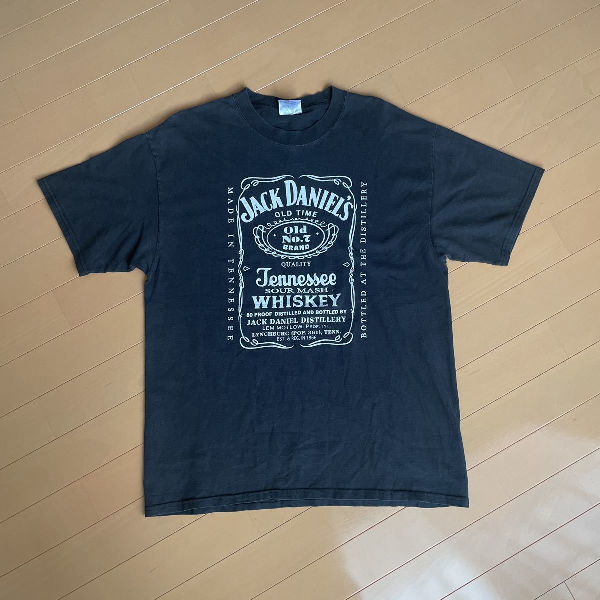 00s JACK DANIEL'S ジャックダニエル WHISKEY ウイスキー お酒 企業T プリントTシャツ tee サイズL 古着_画像1