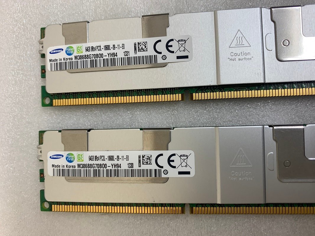SAMSUNG PC3L-10600L 64GB 2枚組 1セット128GB DDR3L ECC デスクトップ用メモリ DDR3L-1333MHz 64GB 2枚 128 DDR3L ECC REGISTERED_画像2