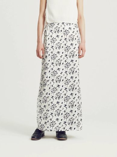 定価3.6万 EQUALAND イコーランド × Natsumi Ito コラボ フラワー 日本のシルクサテン ラップスカート スカート _画像4