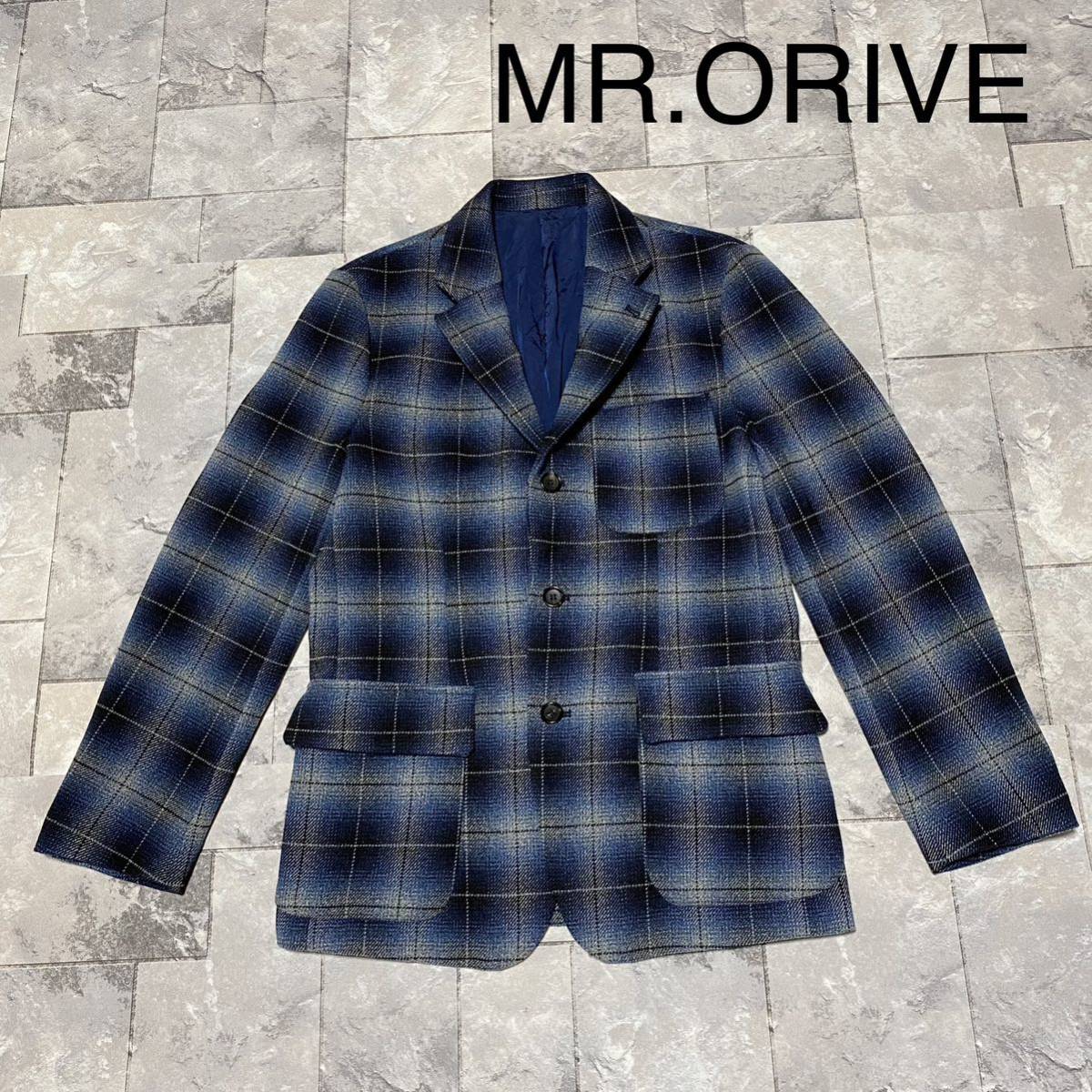MR.OLIVE ミスターオリーブ テーラードジャケット オンブレチェック ポリエステル ツイード 定価40000 サイズM 玉FS1016