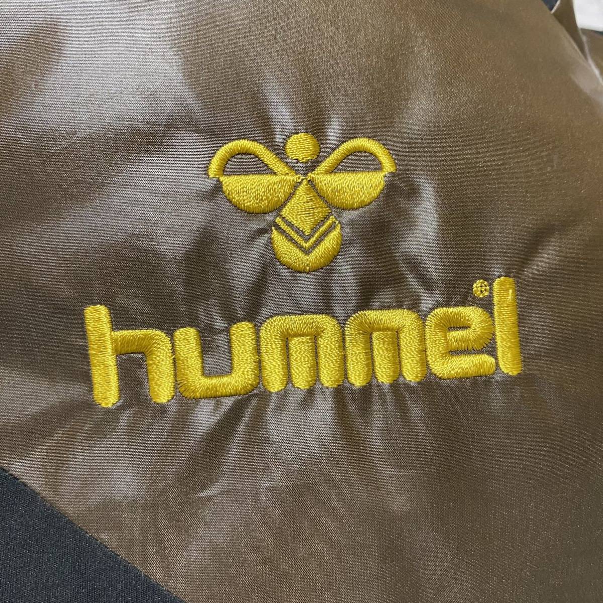 美品 hummel ヒュンメル ダウンジャケット ナイロン 刺繍ロゴ スポーツ トレーニング ブラック ブラウン サイズL 玉FS1039_画像6