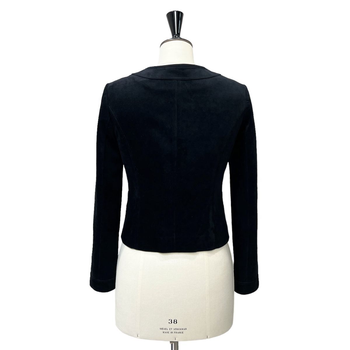  beautiful goods * 22 OCTOBRE Van du- Okt -bru fake suede no color jacket 38 (M) lady's black Tokyo style made in Japan 