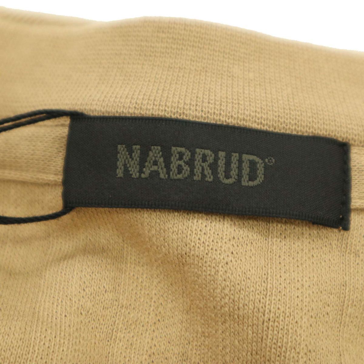 未使用★ NABRUD ナブラッド 通年 ヘリンボーン柄★ 長袖 Ｖネック カットソー ロンTシャツ Sz.LL　メンズ ベージュ 大きい　C3T07811_9#F_画像7