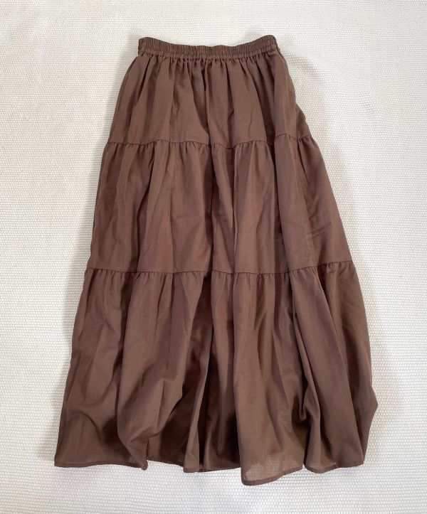 ** beautiful goods Natural Beauty Basic long skirt Brown tea color M size **