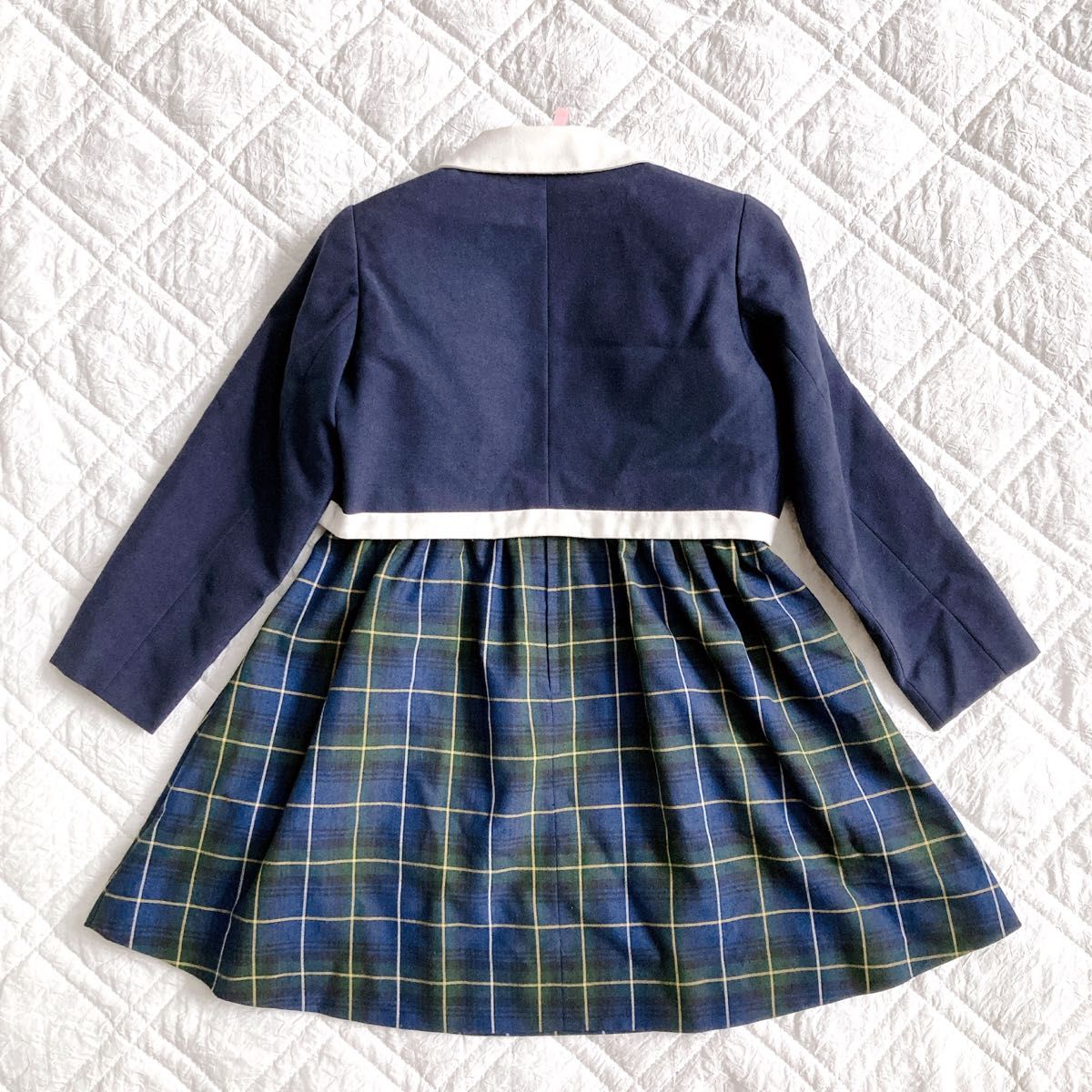 size120 フォーマル アンサンブル ボレロ ワンピース セット タータン