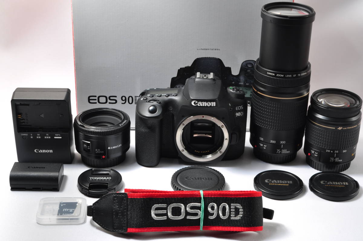 極上美品 Canon キャノン EOS 90D 単焦点&標準&超望遠トリプルレンズ