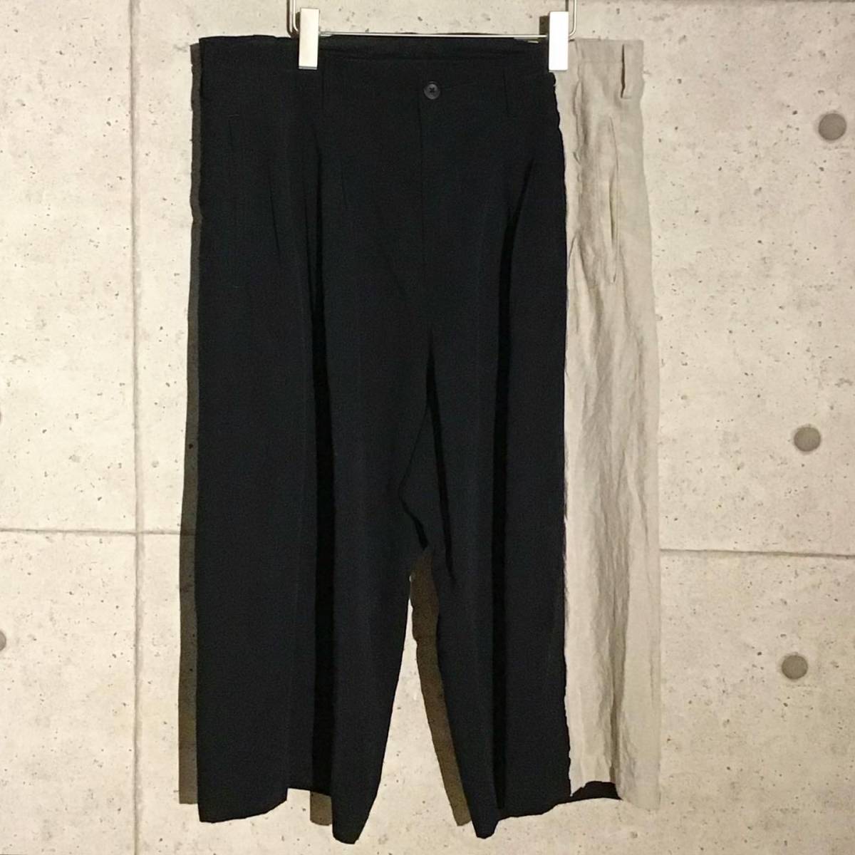 ONtheCORNER ITEM No.1443/YohjiYamamoto POURHOMME ヨウジヤマモトプールオム 生成 5本タック ドローコードワイドパンツ 22ss size:3